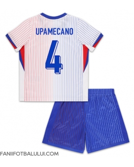 Franța Dayot Upamecano #4 Echipament de Fotbal Replică European 2024 Copii Deplasare (+ Șorturi)